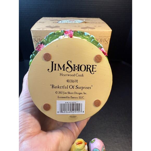 Jim Shore Heartwood Creek 2012 Basket Full Of Surprises Bunny Chick Eggs Easter - Picture 8 of 16